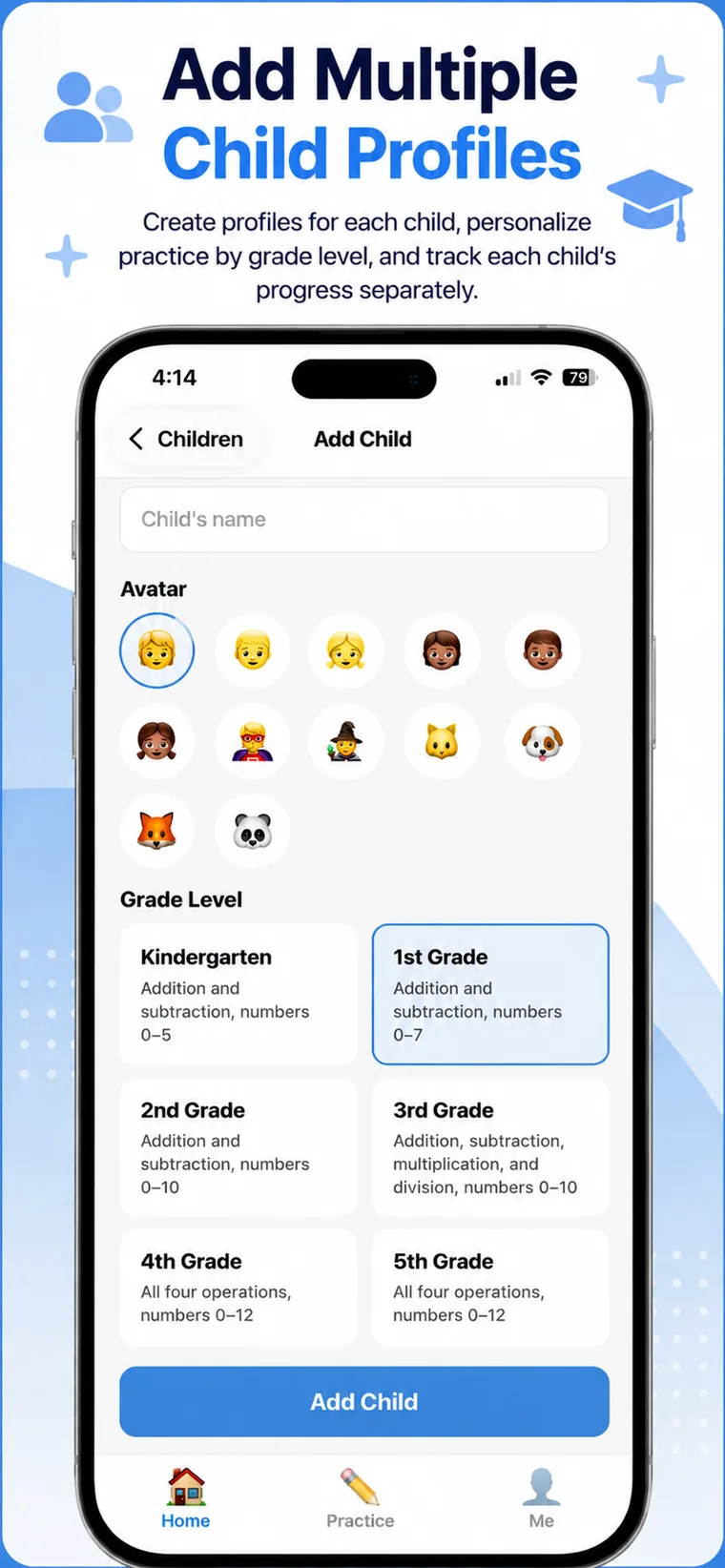 Add child screen